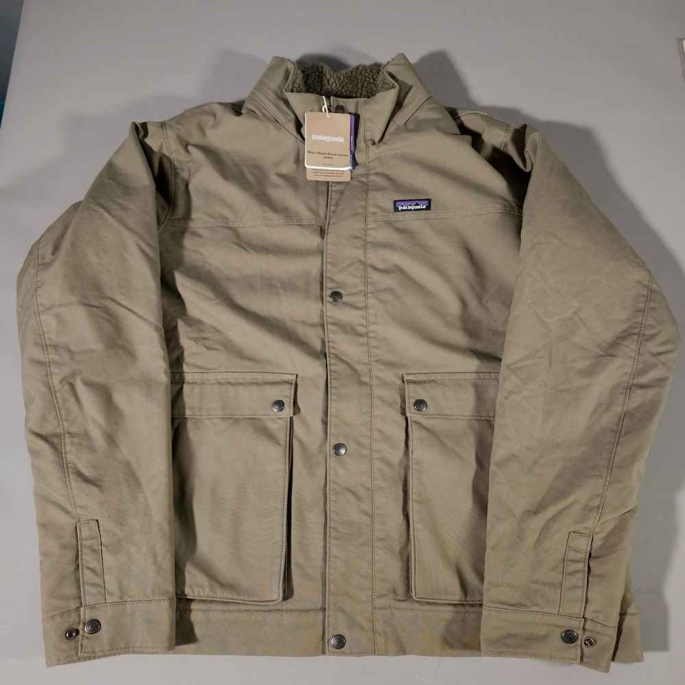 Patagonia Maple Grove Canvas Jacket Mens XXL Sage Green Fleece Lined 26995